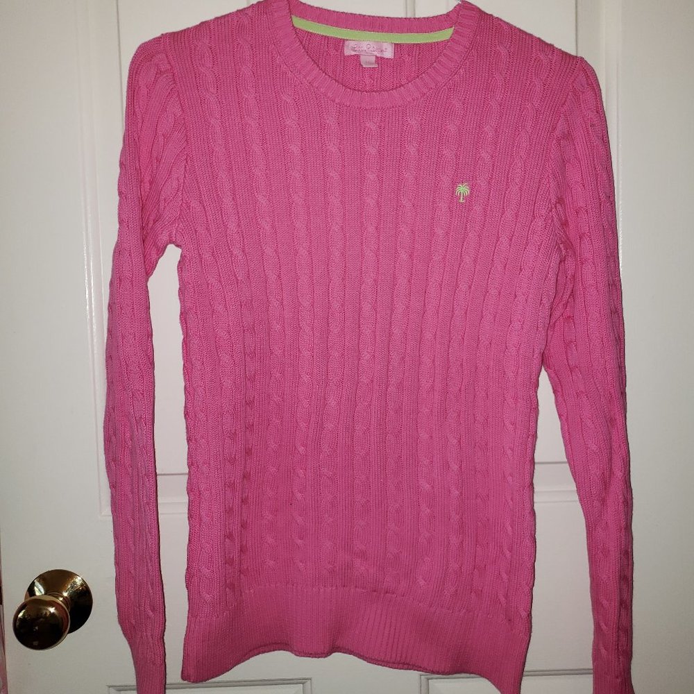 Lilly Pulitzer Pink Cableknit Sweater - Size M